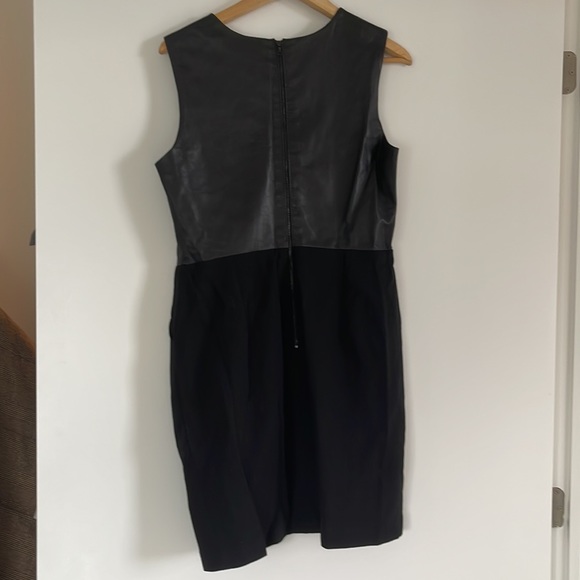 Judith & Charles Leather Top/Stretch Skirt Mini Dress Size 12 Black - Picture 4 of 5